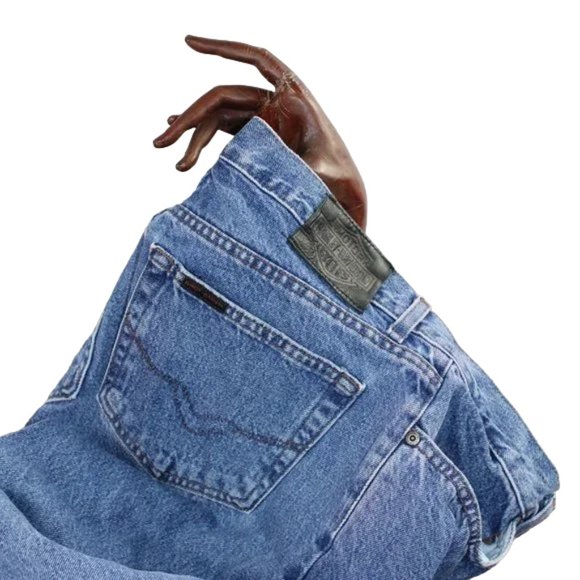Harley-Davidson Vintage Old School Biker Blue Fade Bootcut Jeans, Size 3… - Picture 5 of 8